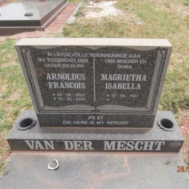 MESCHT Arnoldus Francois, van der 1925-2000 &amp; Magrietha Isabella 1927-