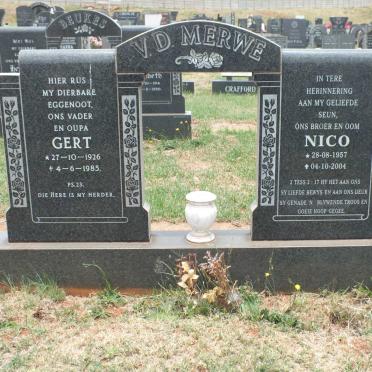 MERWE Gert, v.d. 1926-1985 :: V.D. MERWE Nico 1957-2004