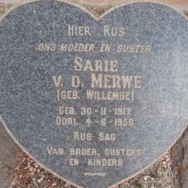MERWE Sarie, v.d. nee WILLEMSE 1917-1958