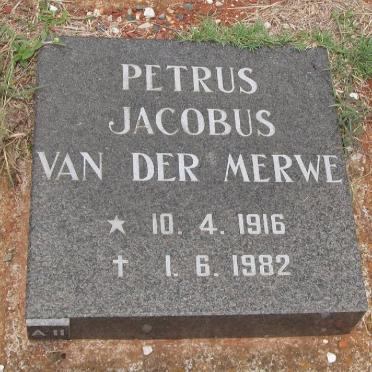 MERWE Petrus Jacobus, van der 1916-1982