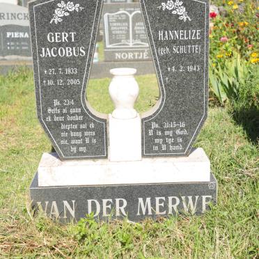 MERWE Gert Jacobus, van der 1933-2005 &amp; Hannelize SCHUTTE 1943-