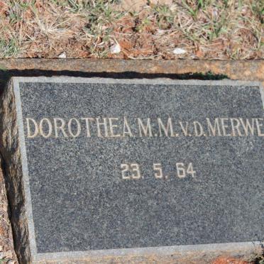 MERWE Dorothea M.M., v.d. -1964
