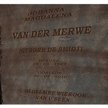 MERWE Adriaan Johannes, van der 1920-1999 & Johanna Magdalena SMIDT 1922-2010 _2