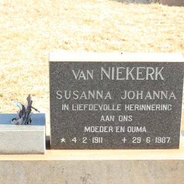 NIEKERK Susanna Johanna, van 1911-1987