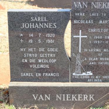 NIEKERK Sarel Johannes, van 1920-1981 :: VAN NIEKERK Nicolaas Martinus Christoffel 1960-1997