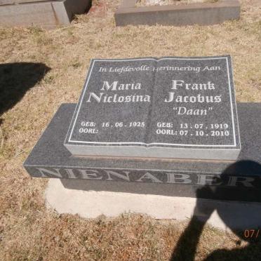 NIENABER Frank Jacobus 1919-2010 &amp; Maria Niclosina 1925-