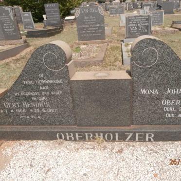 OBERHOLZER Gert Hendrik 1905-1967 &amp; Mona Johanna -1973