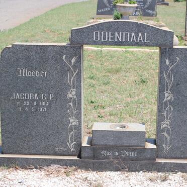 ODENDAAL Jacobus J. 1909-1977 &amp; Jacoba C.P. 1913-1971