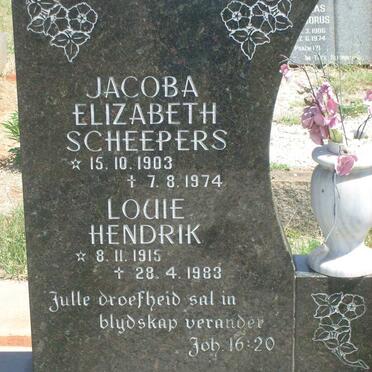 ODENDAAL Louie Hendrik 1915-1983 &amp; Jacoba Elizabeth SCHEEPERS 1903-1974