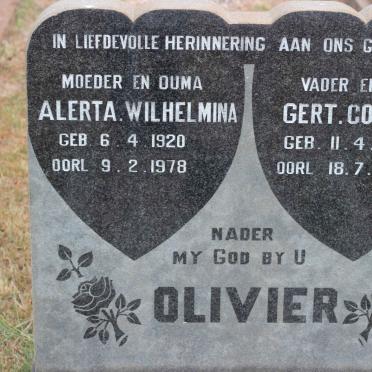 OLIVIER Gert Cornelis 1922-1987 &amp; Alerta Wilhelmina 1920-1978