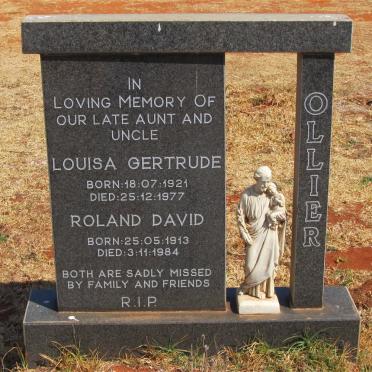 OLLIER Roland David 1913-1984 &amp; Louisa Gertrude 1921-1977