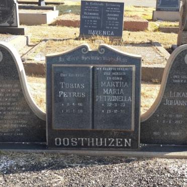 OOSTHUIZEN Lukas Johannes 1919-1997 &amp; Martha Maria Petronella 1923-1995 :: OOSTHUIZEN Tobias Petrus 1946-1968