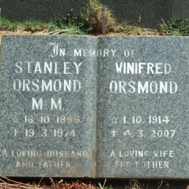 ORSMOND Stanley M.M. 1899-1974 &amp; Winifred 1914-2007
