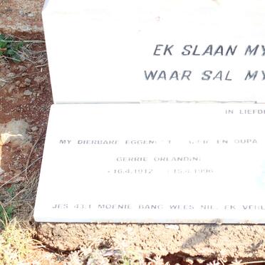 ORLANDINI Gerrie 1912-1996 &amp; Pauline 1920-2012