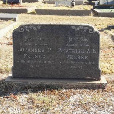 PELSER Johannes P. 1906-1967 &amp; Beatrice A.S. 1906-1985