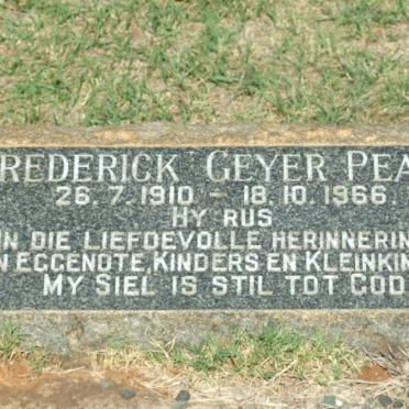 PEACH Frederick Geyer 1910-1966 &amp; Bettie 1911-2004