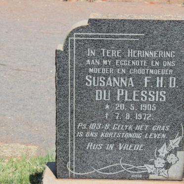 PLESSIS Susanna F.H.D., du 1905-1972
