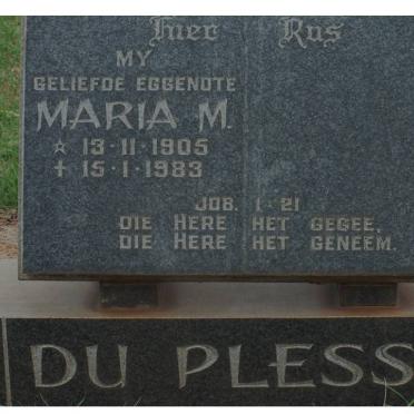 PLESSIS Maria M., du 1905-1983