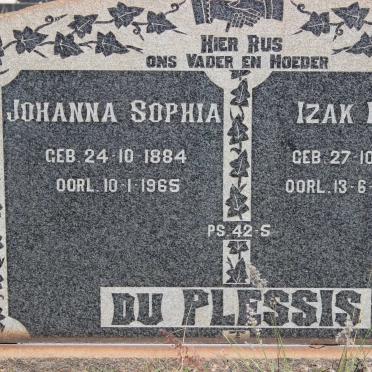 PLESSIS Izak David, du 1885-1966 &amp; Johanna Sophia 1884-1965