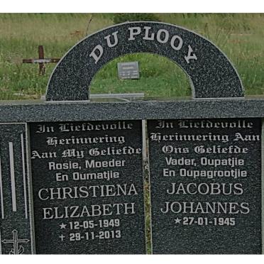 PLOOY Jacobus Johannes, du 1945 &amp; Christiena Elizabeth 1949-2013