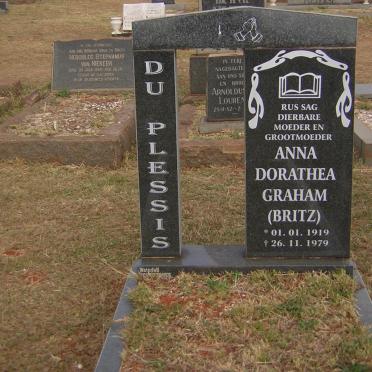 PLESSIS Anna Dorathea Graham, du nee BRITZ 1919-1979