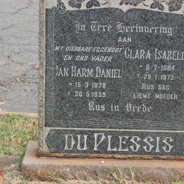 PLESSIS Jan Harm Daniel, du 1878-1959 &amp; Clara Isabella 1884-1973