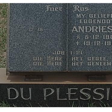 PLESSIS Andries P., du 1907-1983