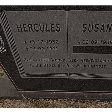 PLESSIS Hercules, du 1932-1999 &amp; Susan 1938-