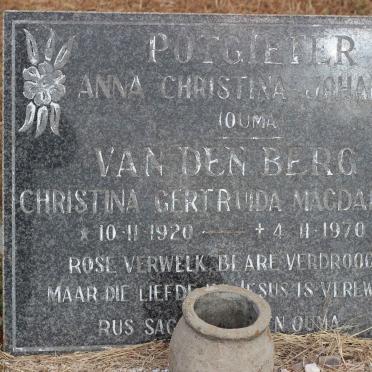 POTGIETER Anna Christina Johanna :: VAN DEN BERG Christina Gertruida Magdalena