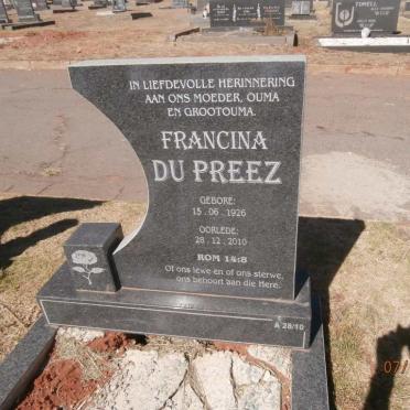 PREEZ Francina, du 1926-2010