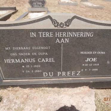 PREEZ Hermanus Carel, du 1922-1980 &amp; Joe 1918-2006