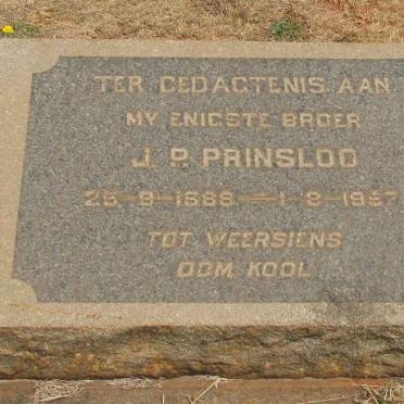 PRINSLOO J.P. 1889-1957