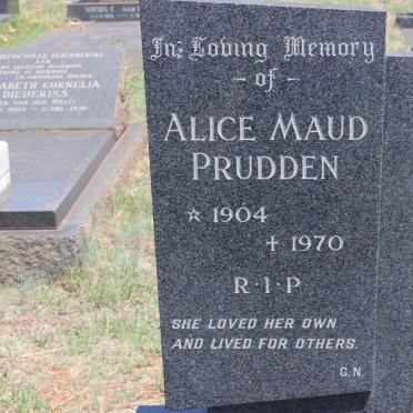 PRUDDEN Alice Maud 1904-1970