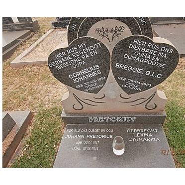 PRETORIUS Cornelius Johannes 1919-1991 &amp; Gerbrecht Levina Catharina 1923-2001 :: PRETORIUS Johann 1947-2014