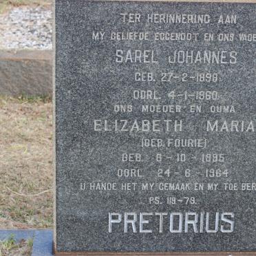 PRETORIUS Sarel Johannes 1898-1960 &amp; Elizabeth Maria FOURIE 1895-1964