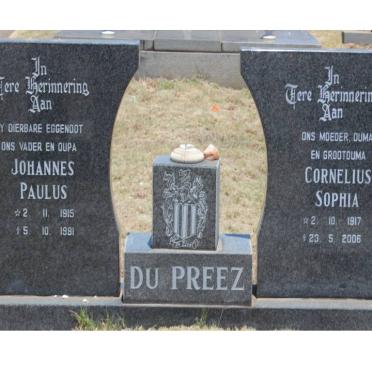 PREEZ Johannes Paulus, du 1915-1981 &amp; Cornelius Sophia 1917-2006