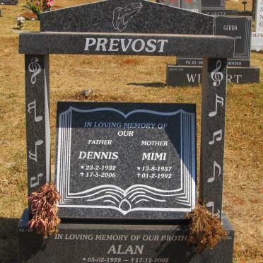 PREVOST Dennis 1932-2006 &amp; Mimi 1937-1992 :: PREVOST Alan 1959-2002