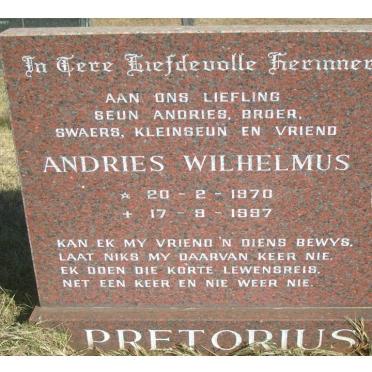 PRETORIUS Andries Wilhelmus 1870-1997