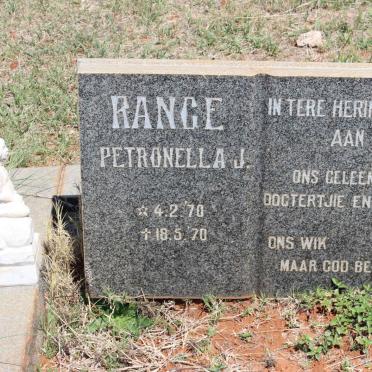 RANGE Petronella J. 1970-1970