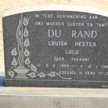 RAND Louisa Hester, du nee THERON 1905-1981