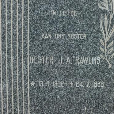 RAWLINS Hester J.A. 1892-1968