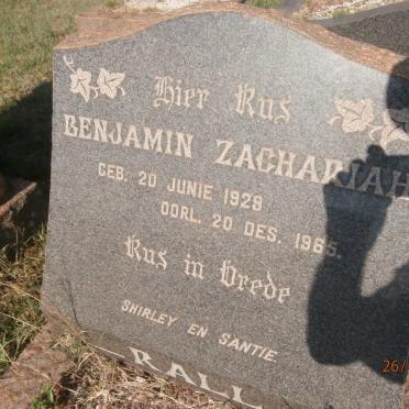 RALL Benjamin Zachariah 1929-1965