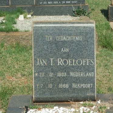 ROELOFFS Jan T. 1903-1966