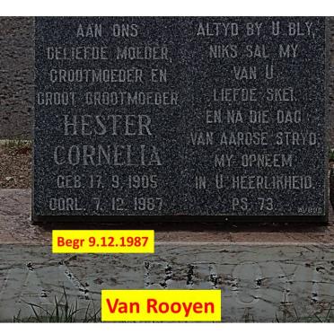 ROOYEN Hester Cornelia, van 1905-1987