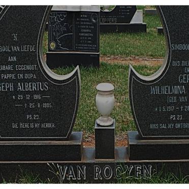 ROOYEN Joseph Albertus, van 1916-19?5 &amp; Gerbreg Wilhelmina Johanna VAN ZYL 1917-2008
