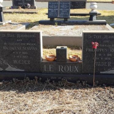 ROUX Phillippus Rudolf, le 1891-1970 &amp; Magdalena Susanna 1886-1967