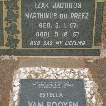 ROOYEN Estella, van 1937-2003 :: DU PREEZ Izak Jacobus Marthinus 1957-1957