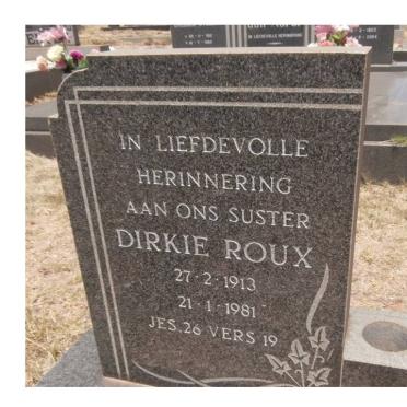 ROUX Dirkie 1913-1981