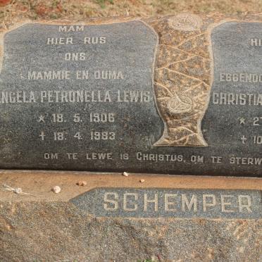 SCHEMPER Christian Lodewicus 1907-1956 &amp; Engela Petronella Lewis 1906-1983