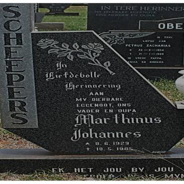 SCHEEPERS Marthinus Johannes 1929-1985